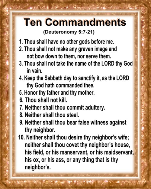 Printable Version Ten Commandments